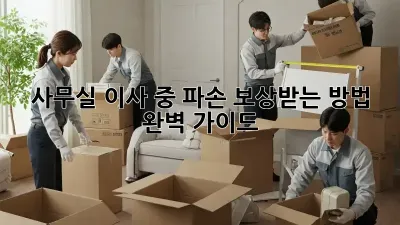 사무실 이사 중 파손? 보상받는 방법 완벽 가이드